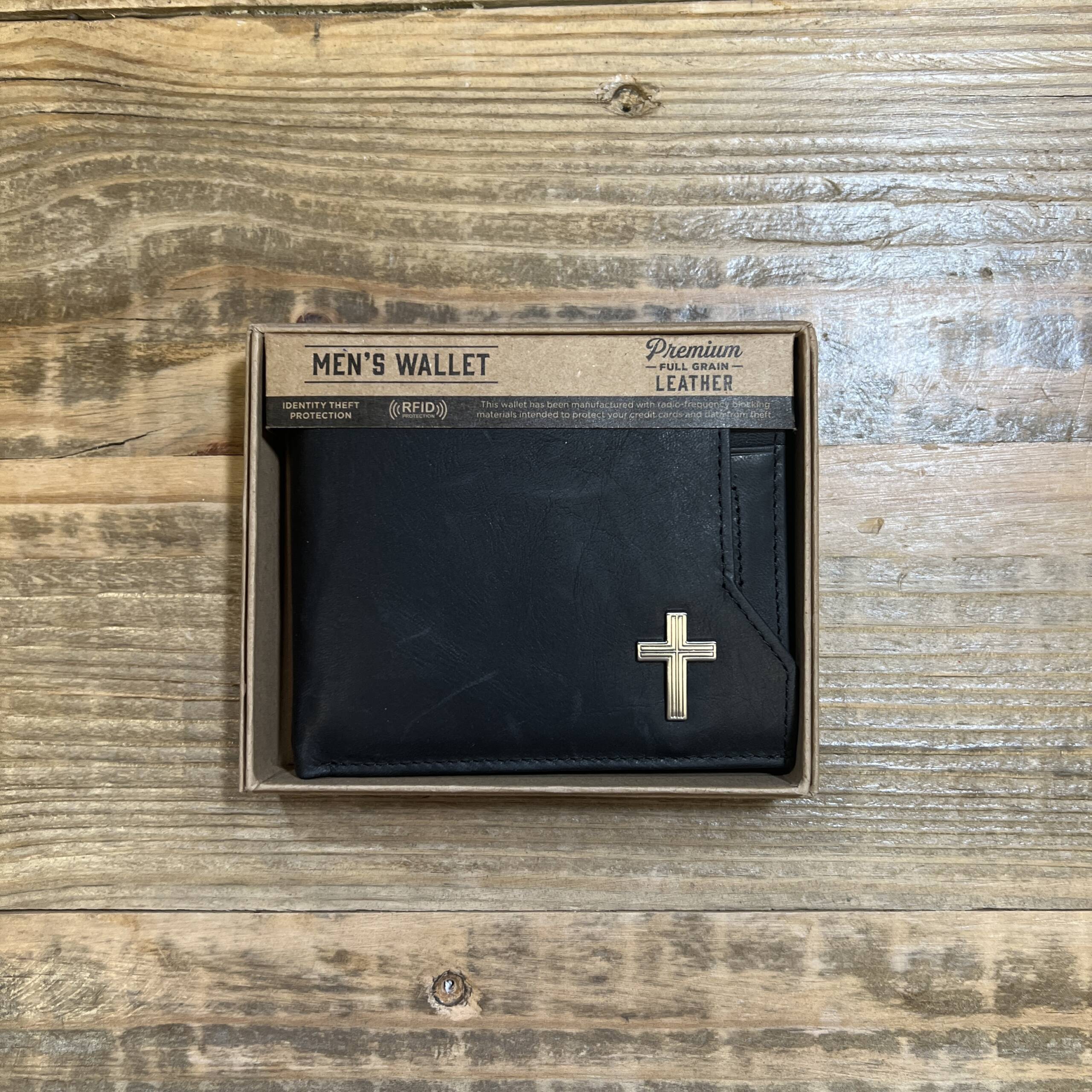 Christian Art Gifts Genuine Full Grain Leather Rfid Blocking Scripture  Wallet for Men: Inspirational, Faith-Based Accessory W/Cross Badge – Faith  & Life
