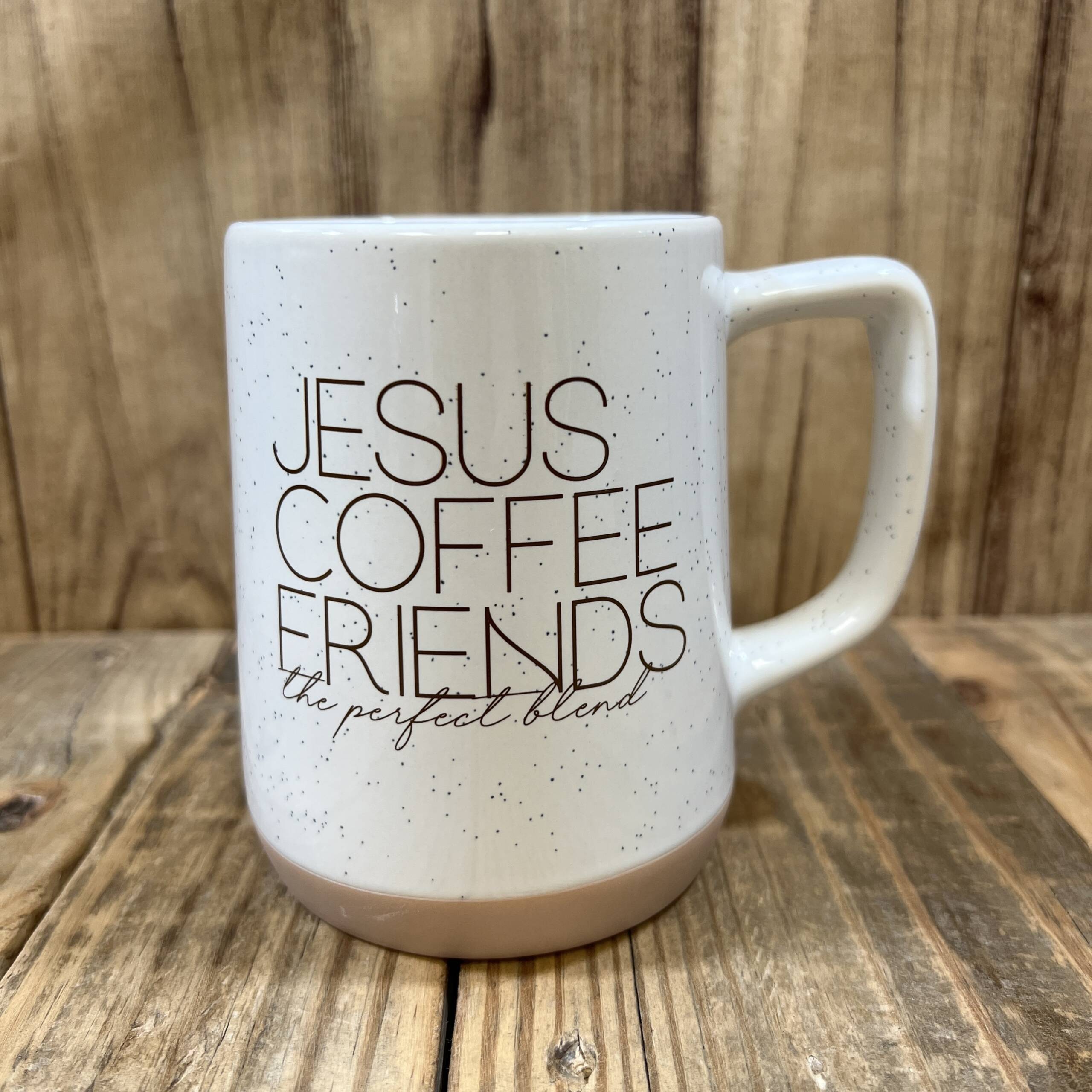JESUS, COFFEE + FRIENDS” MUG – Faith & Life