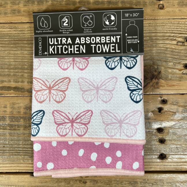 Butterflies Absorbent Reversible Towel - 18x30in