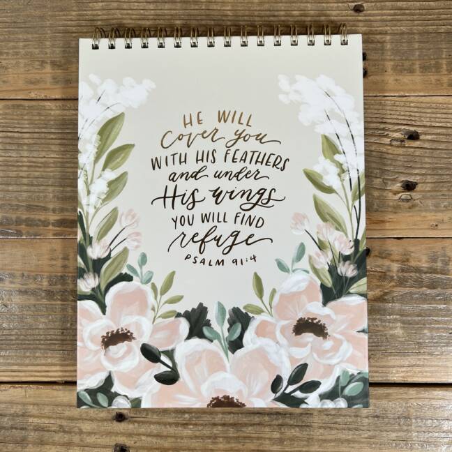 Wirebound Notepad He Will Cover You Ps. 91:4