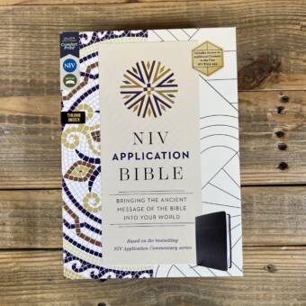 NIV Application Bible, European Bonded Leather, Black, Red Letter, Thumb Indexed, Comfort Print: Bringing the Ancient Message of the Bible Into Your W
