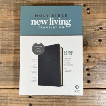 NLT Large Print Thinline Center-Column Reference Bible, Filament Enabled (Leatherlike, Black Holy Windows, Red Letter)