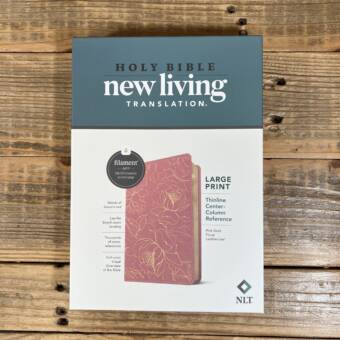 NLT Large Print Thinline Center-Column Reference Bible, Filament Enabled (Leatherlike, Pink Gold Floral, Red Letter)