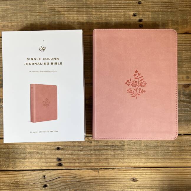ESV Single Column Journaling Bible (Trutone, Blush Rose, Wildflower Design)
